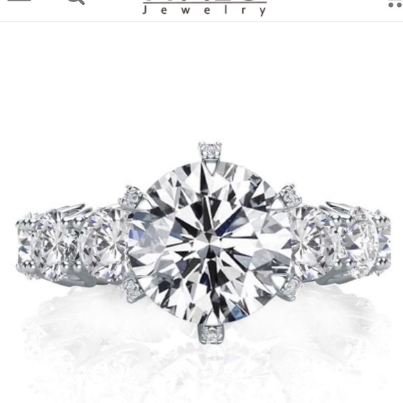 Italo Sterling Silver White Sapphire Eternity Ring - Picture 5 of 16